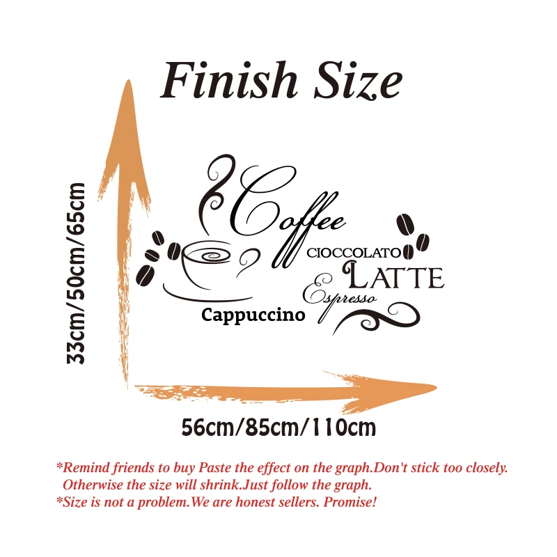 Coffee Espresso Chocolate Window Wall Sticker Kitchen Cafe Italy Mug Bean Wall Decal Resturant Vinyl Home Decor wall stickers