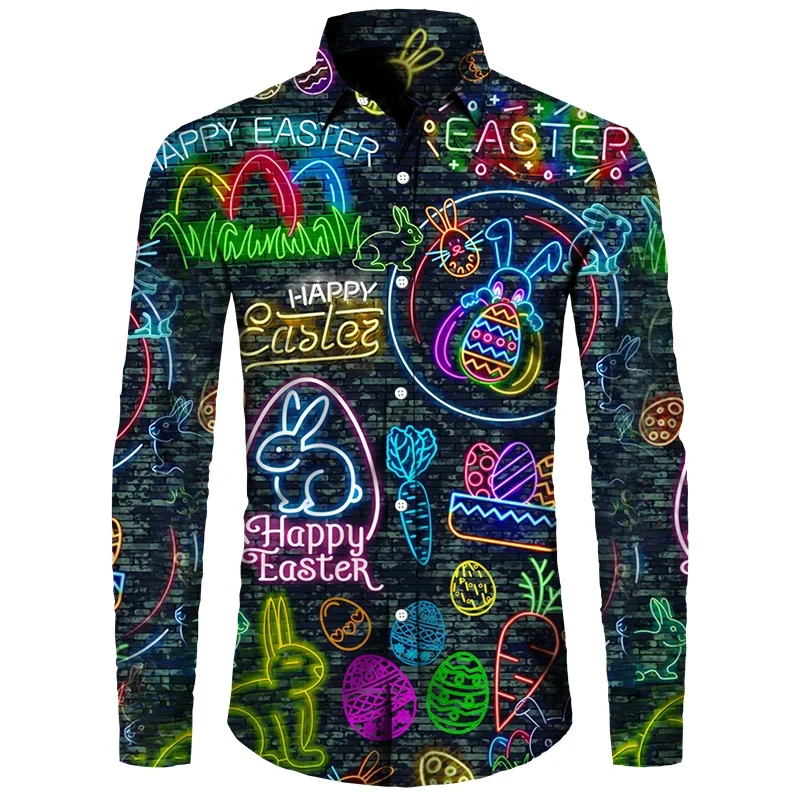 thumbnail image 1 of Camisas de moda para hombre guapo, camisetas casuales con estampado 3D, botones, solapa, manga corta y larga, estilo hip hop, para hombre y mujer, estilo urbano, cárdigan, 1 of 5
