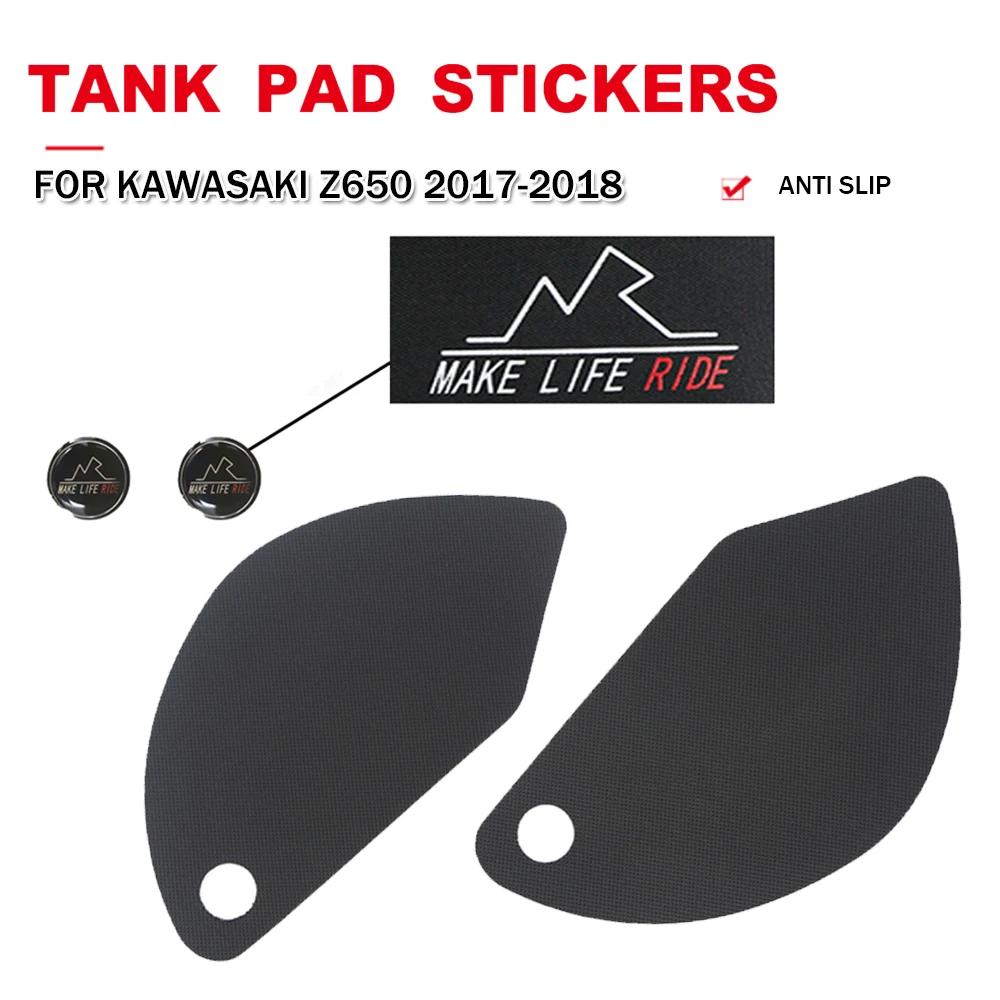 For Kawasaki Z650 2017 2018 Z 650 Motorcycle Anti-Slip Tank Pad Stickers PVC Gas Side Knee Grip Protective Decoration Decals 2023 5pcs girl hairpin christmas baby accessories band side clip christmas decoration rib bows for newborn baby girls hair grip