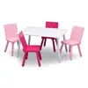 Kids Table and Chair Set 4 Sturdy Wood Chairs Perfect Playroom Crafting Activities Safe Durable Children's Furniture 2