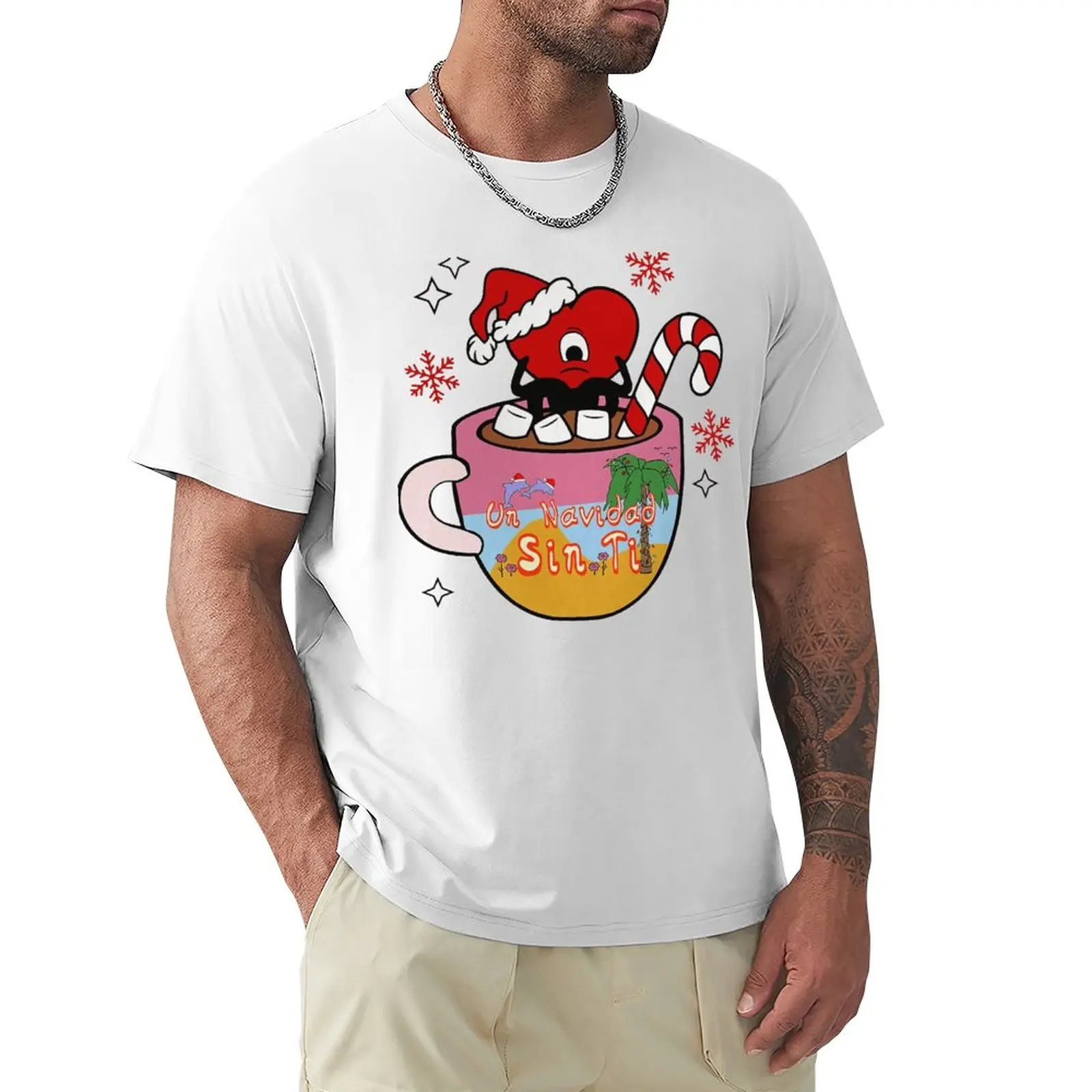 Bad Bunny Christmas Mug, Un Verano Sin Ti Christmas, Bad Bunny Christmas, Una Navidad Sin Ti, Xmas T-Shirt Anime T-Shirt Men