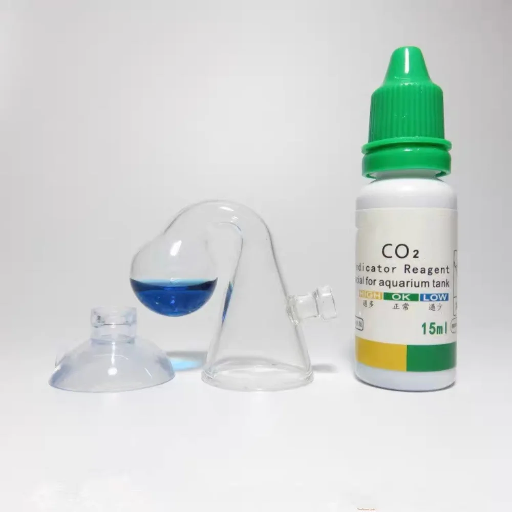 Aquarium CO2 Indicator DIY Fish Tank Glass Liquid Tester Monitor Plants Grass CO2 System Solution Drop Checker Kit 15ml co2 indicator solution aquarium co2 checker co2 drop checker