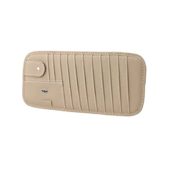 Premium Car Sun Visor Organizer with DVD and Accessory Storage (Beige)