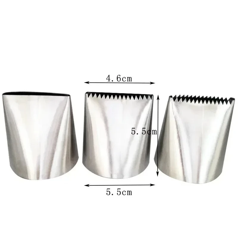 1Set Extra Large Stainless Steel Nozzle Icing Piping Nozzles Cream Cake Decorating Tools Pastry Tip Fondant Baking Accessories