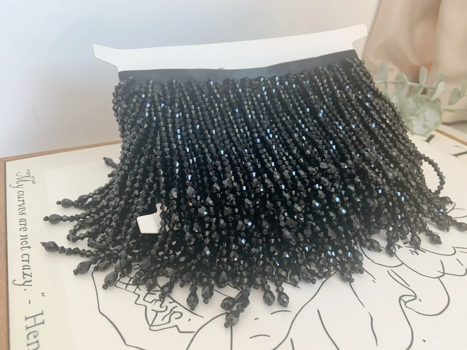 

5 Yards Black Crystal Fringe Trim for Haute Couture Dance Costume Party Decorations Dress Embellishments Halloween Costume