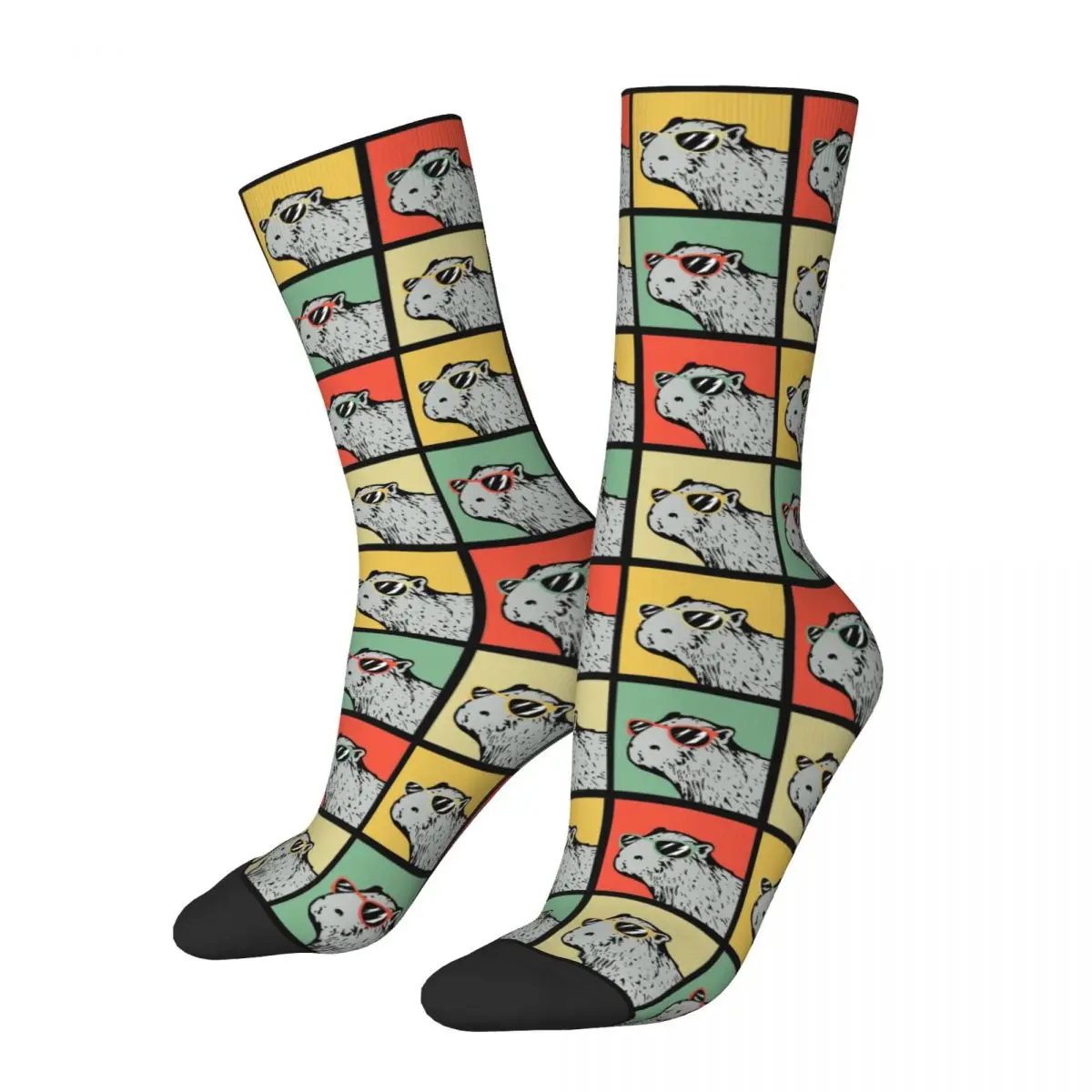 

Autumn Winter Hip-hop Men's Women's Capybaras Retro Animal Lover Socks Vintage Retro Capybaras Gear Non-slip Basketball Socks