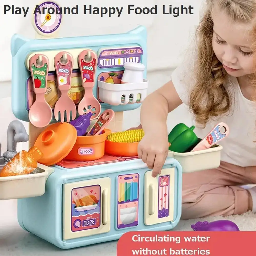 

Kids Kitchen Toy Set Simulation Induction Cooking Cookware Model Girls Cutting Fruit Simulating Developmental Toys Pretend Play
