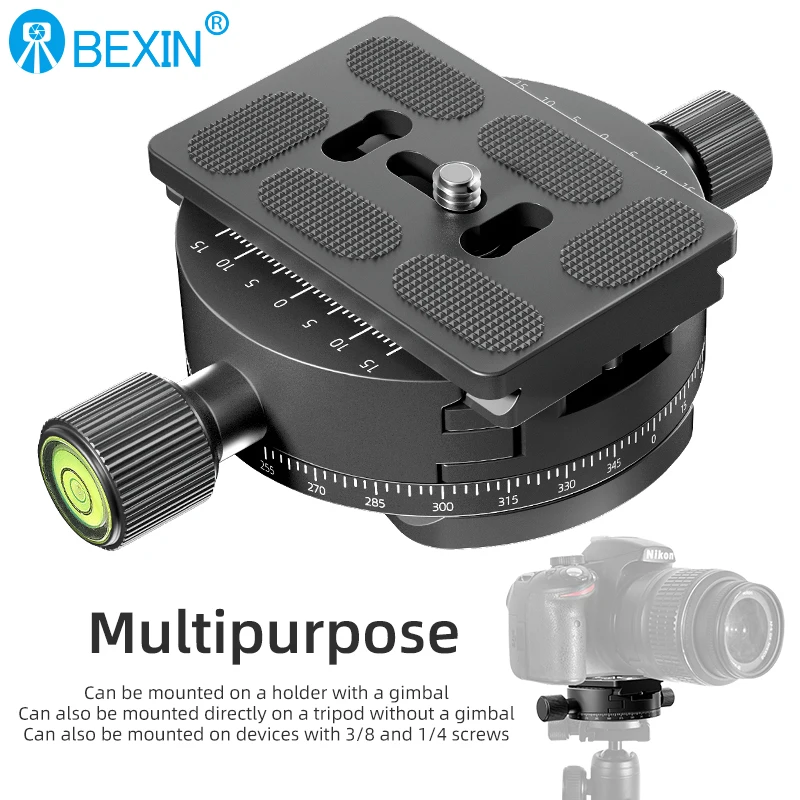 

Panoramic Rotating Quick Release Plate Clamp Seat Tripod Gimbal Universal Clip Seat SLR Camera Photography Quick Release Base