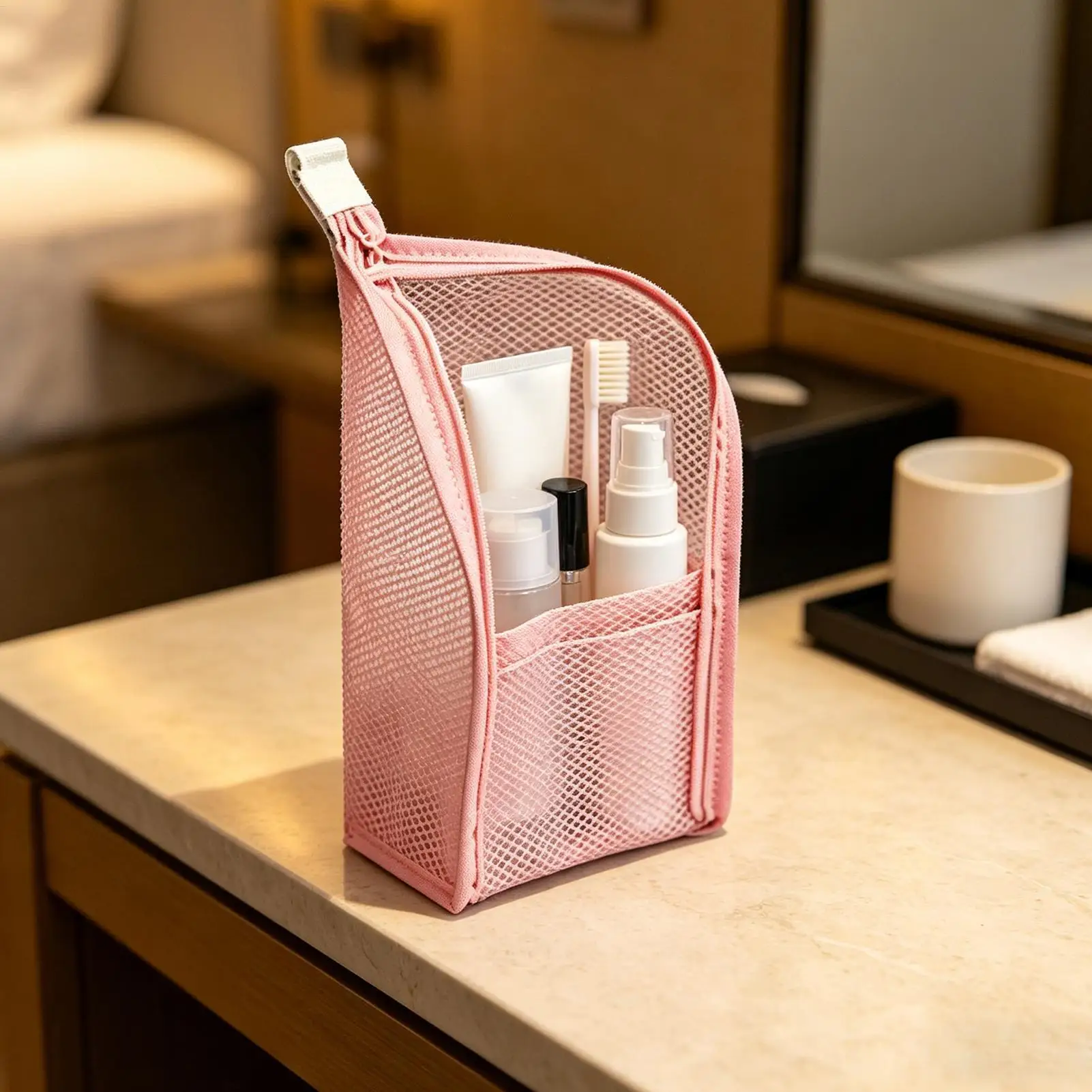 Versatile Waterproof Mesh Toiletry Bag for Women - Ideal for Travel, Home, and Gym Use