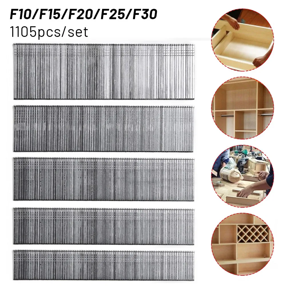 1105pcs F15/F20/F25/F30 Staples Straight Brad Nail 304 Stainless Steel Nail Gun Nailer Staple For DIY Home/Gardening Woodworking images - 6