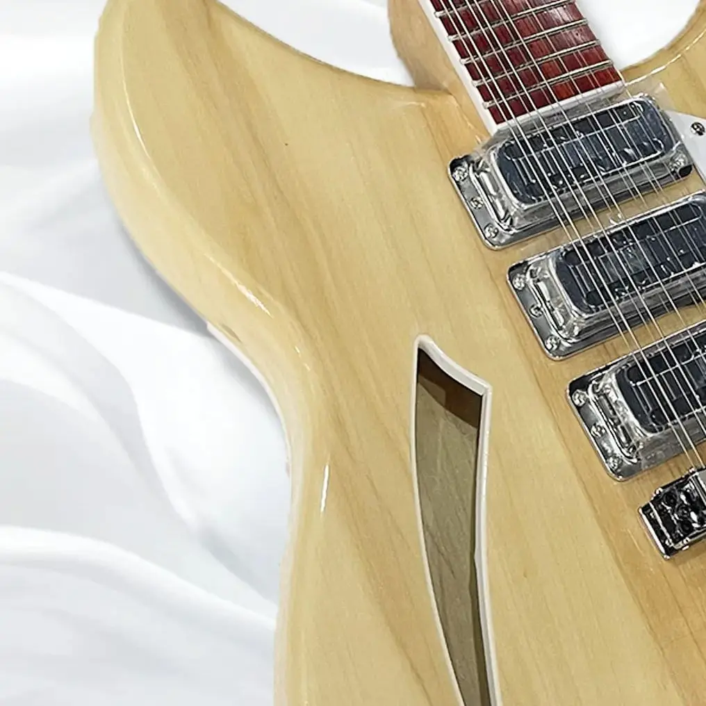 

Customized 1988 Ric Roger McGuinn Natural wood Semi Hollow 3 Pickups Electric Guitar 12 Strings