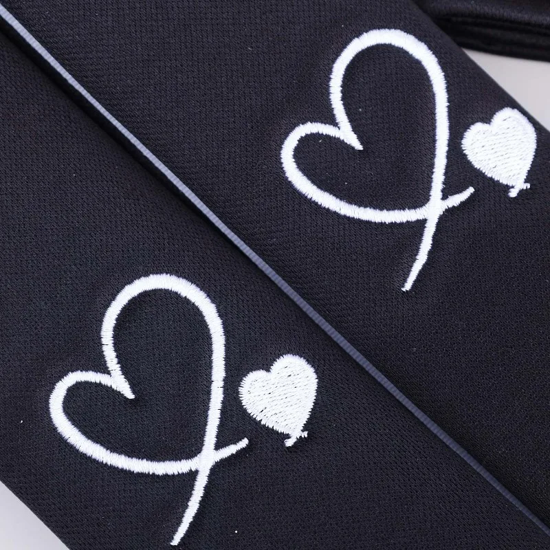 Car Seat Belt Shoulder Pads with Embroidered Heart Seat Belt Protector Pad Interior Decoration for Enhanced Driving Experience