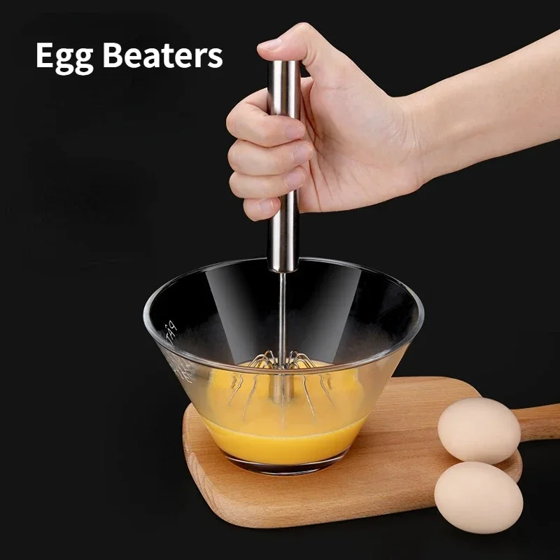 Stainless Egg Beater Semi-Automatic Egg Tools Stiring Cream Whisk Manual Mixer Household Kitchen Baking Accessories