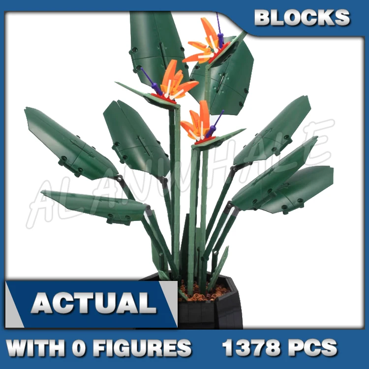 

1378pcs Creative Expert Bird of Paradise Flower Bouquet Botanical Collection T5008 Building Blocks Sets Compatible With Model