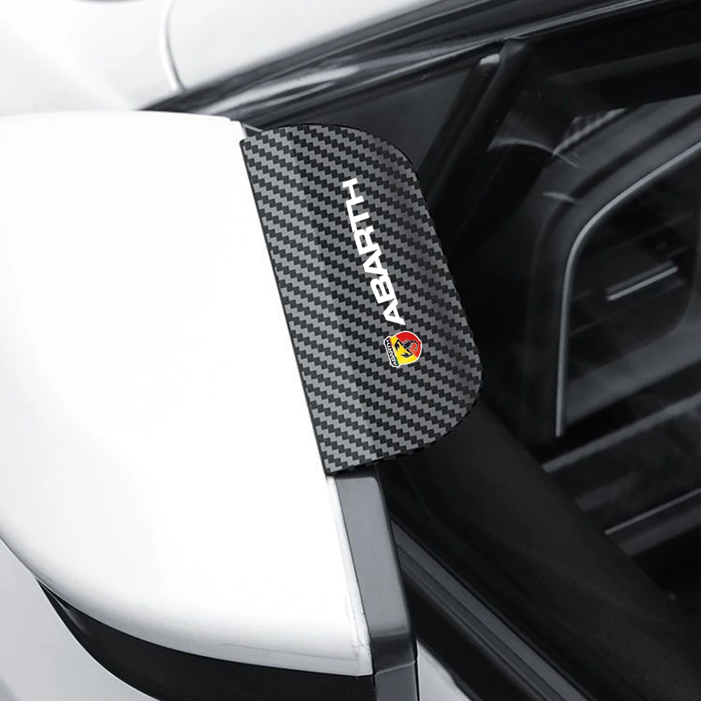 Car Rearview Mirror Rain Eyebrow Visor Carbon Fiber Sun Visor Rain Cover car Mirror Accessories For ABARTH 695 595 500
