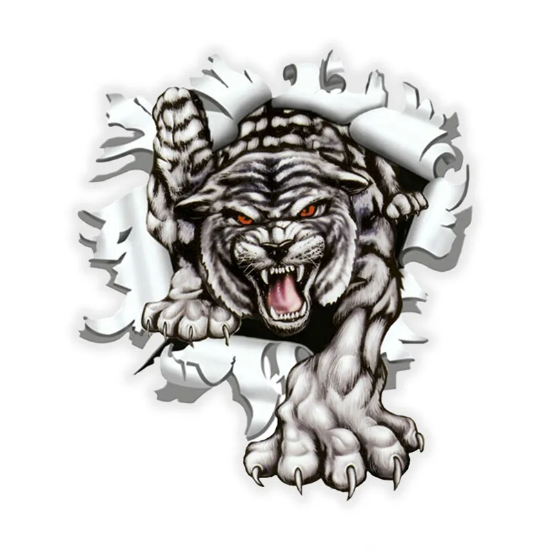 

Hot Sell Personality Car Sticke Tiger In The Bullet Hole Accessories Vinyl PVC 17cm*15cm Motorcycle Reflective Car Window Decal