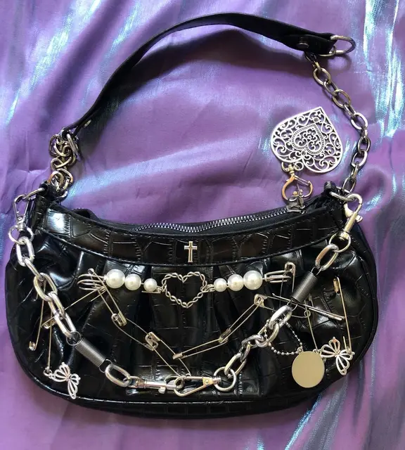 Stone Pattern Gothic Shoulder Bag Women 2023 Vintage Cross, 54% OFF