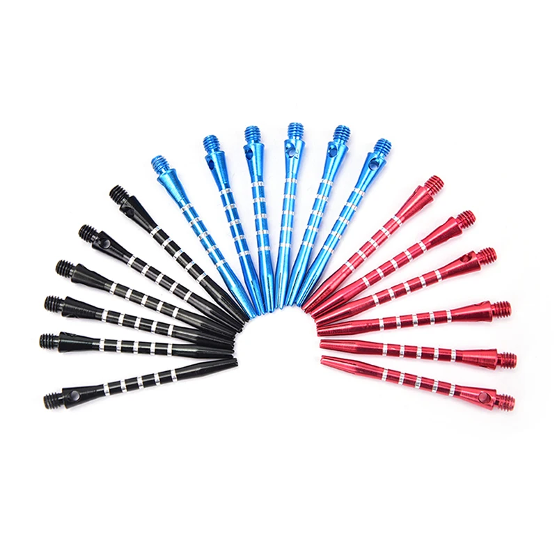 알루미늄 합금 다트 샤프트, 블랙 블루 레드 색상, 2BA 스레드, 53mm 샤프트, 12 개