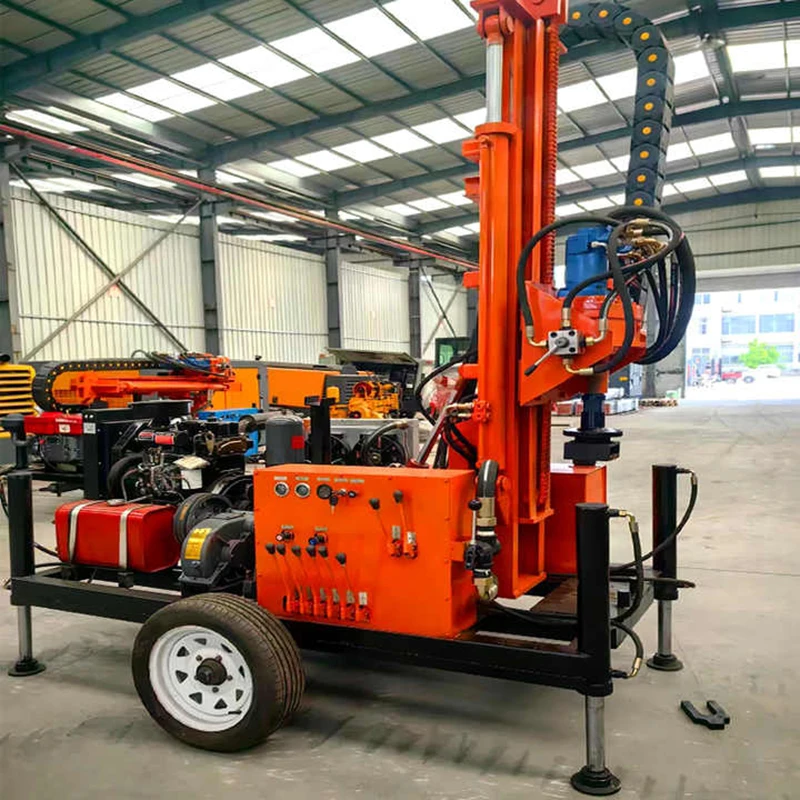 Best Price Factory Portable Wheels Water Well Drilling Rig For Sale Drill Machine 4