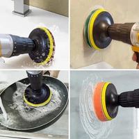 8Pcs 4Inch Electric Drill Brush Scrub Pads Grout Power Drills Scrubber Cleaning Brush Tub Cleaner Tools Dusty Brush for Car Tubs 2