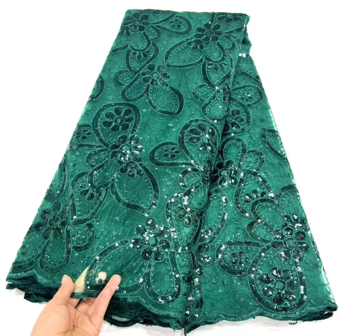 

Best Soft African Lace Fabric Sequins Lace Embroidery High Quality French Tulle Laces Nigerian Women Aso Ebi Wedding Fabrics