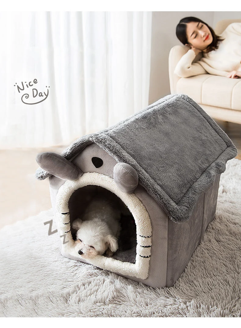 Title 7, Dog House Kennel Soft Pet Bed Small Cat Tent In...