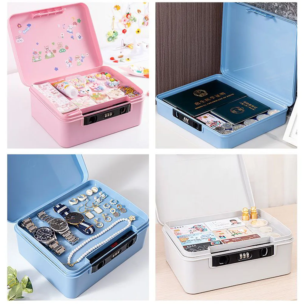 Password Safe Box Cash Jewelry Passport Document Privacy Security Storage Box Car Household Travel Office Lock Organizer Case