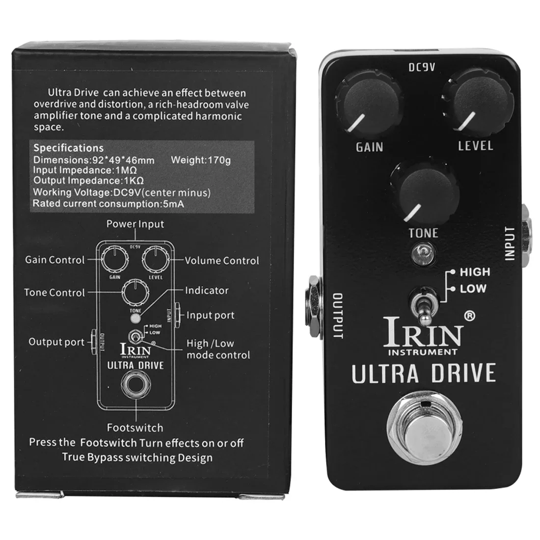 IRIN NEUE Guitarra Effekt Pedal Kompression Fuzz Overdrive Distortion Boost Bass True Bypass Pedale Elektrische Gitarre Zubehör – Detail 4