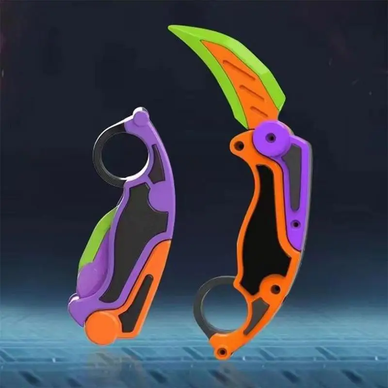 Nuovo 3D Carota Gravity Knife Fidget Toys Bambini Decompression Push Card Piccolo Giocattolo Stampa 3D Plastica Farfalla Artiglio Coltello