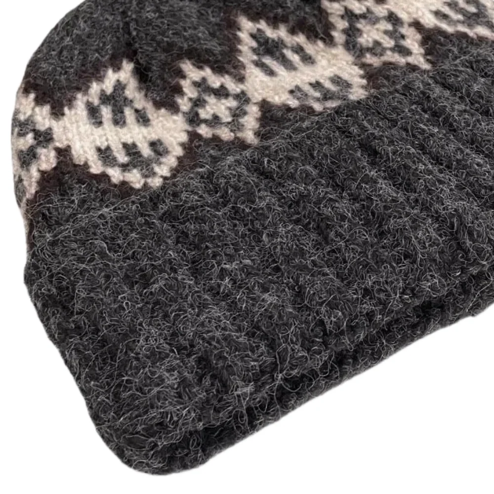 Unisex Fair Isle Style Slouchy Winter Hats Fashion Couple Beanies Casual Rhomb Pattern Decor Winter Knitted Hats For Men Women