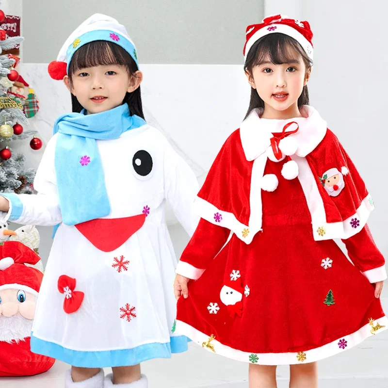 

Christmas Santa Claus Kid Cosplay Costume Children Fancy Carnival Party Elf Outfit New Year Dress with Hat Cute