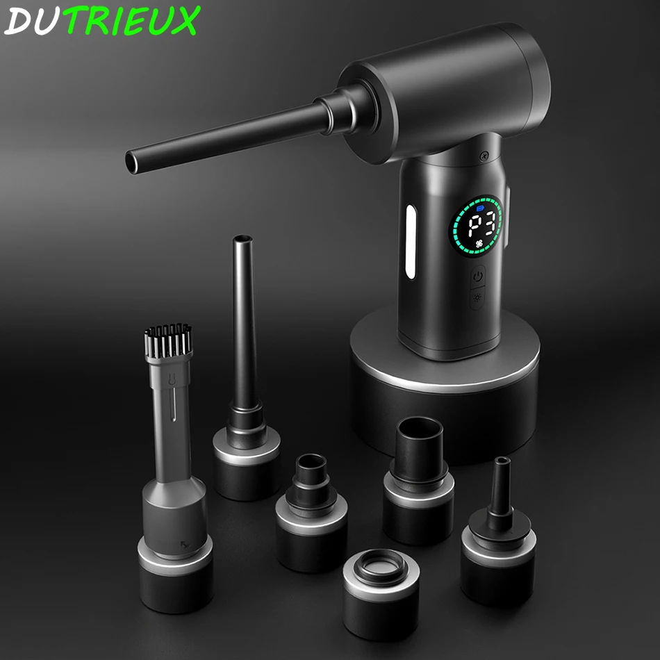 

2in1 Car Vacuum Cleaner & Air BlowerHigh Power Wireless Handheld Robot Dust Blower for Car Home Mini Keyboard Cleaning