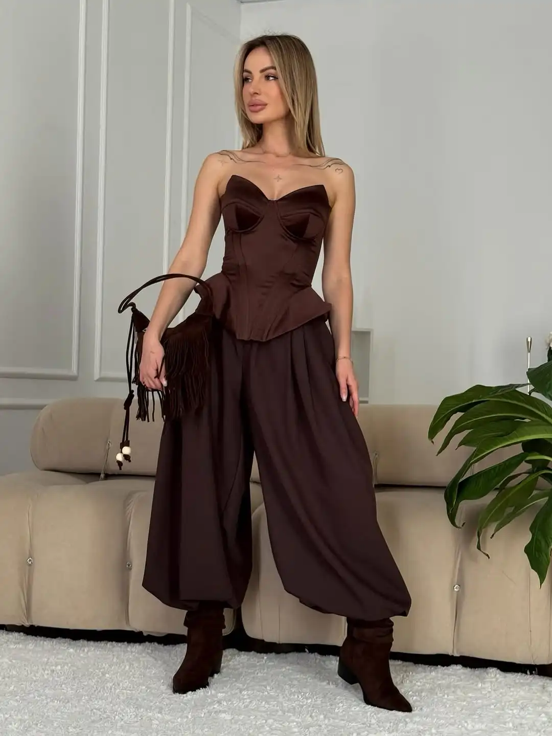 Sexy Fishbone Strapless Short Top Lady, Women Vacation Party Tops - Uniqwear