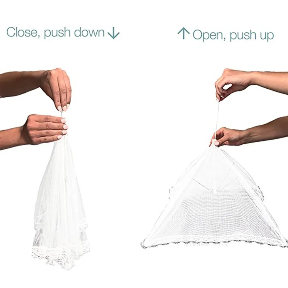 Foldable Food Mesh Cover Folding Tent Dome Net Umbrella Picnic Kitchen Anti Fly Mosquito