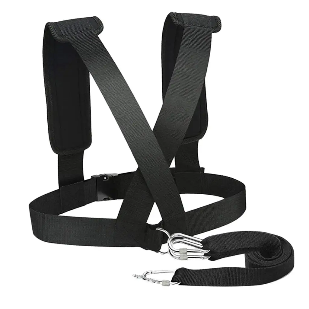 

Sled Harness Strength Training Strap Adjustable Belt Webbing W/ Hook