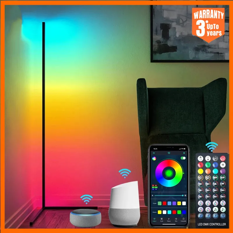 RGB LED Floor Lamp Bedroom Bedside Decoration Corner Floor Lamp WIFI