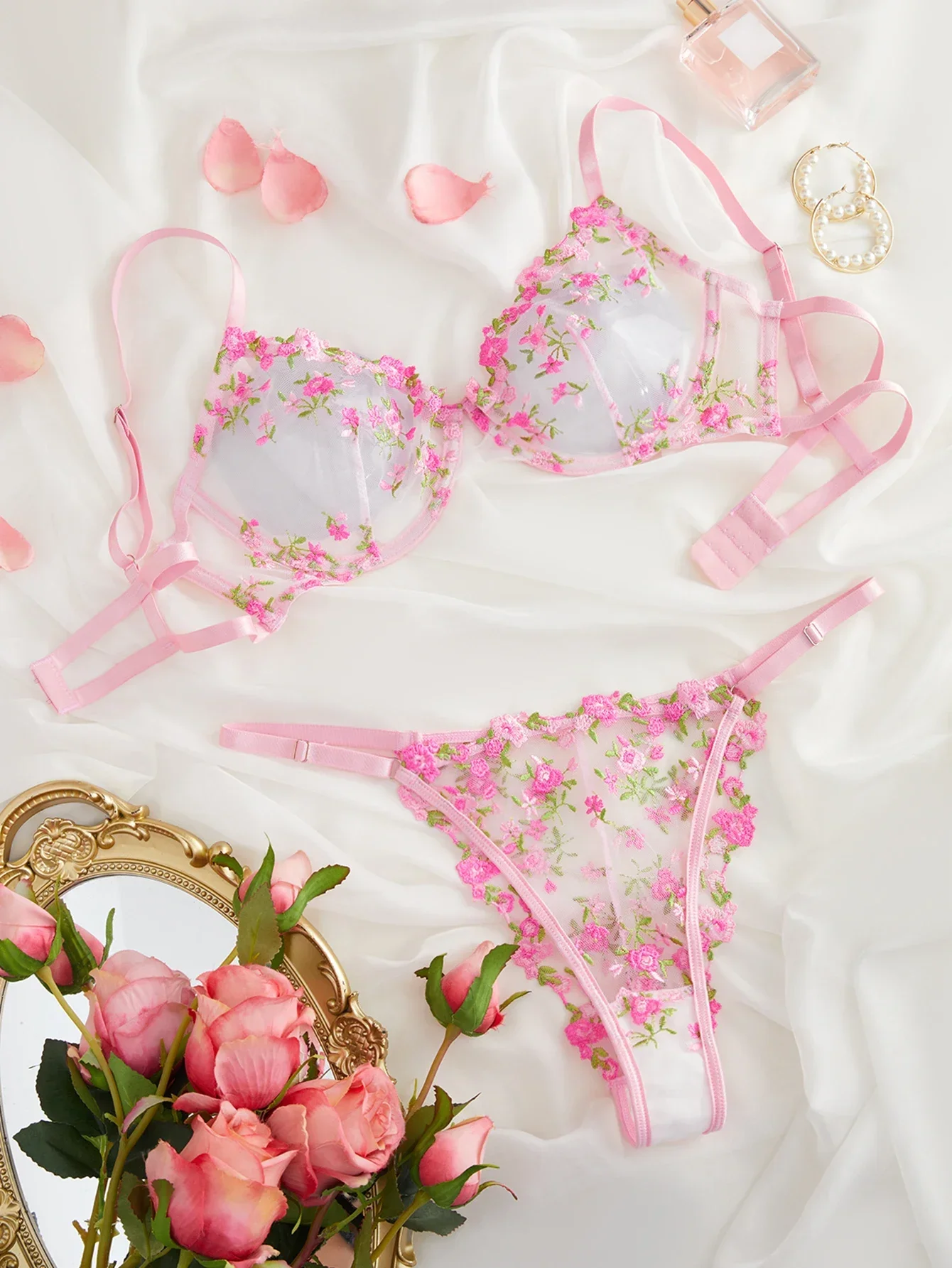Women Lingerie Set Fairy Lingerie 2 Pcs Underwear Transparent Lace Exotic Sets See Through Delicate Bilizna Sexy Fancy Intimate