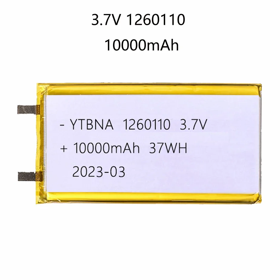 Bateria de Lítio do Polímero Bateria do Íon do Lítio para o Banco do Poder Gps100 Capacidade Real 3.7v 10000mah 1260110