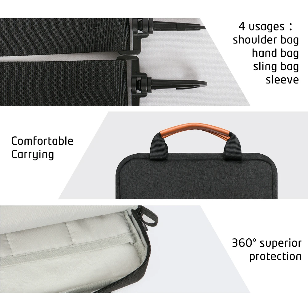 Compact Tablet & Laptop Shoulder Sleeve Handbag - Fits 12-13 Devices