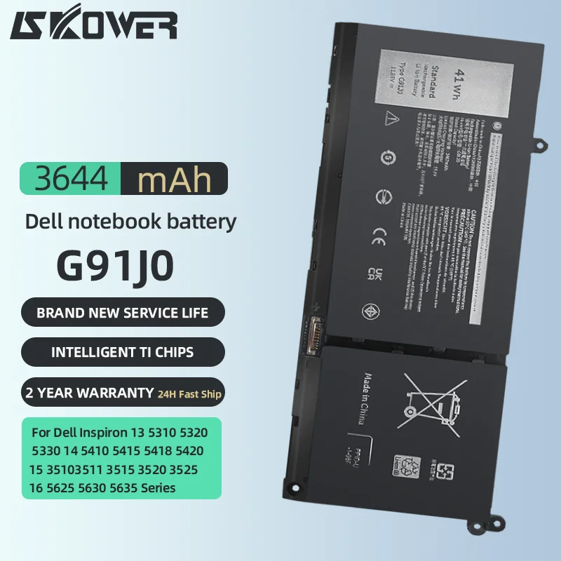 Batteria Per Laptop G91J0 Per Dell Latitude 3320 3420 3520 Inspiron 15 3515 3511 3520 5410 2 In1 13 5310 5320 5330 14 5410 5415 G91J0