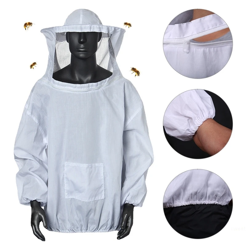 Beekeeping Clothing Half Jacket Beekeeping Suit Anti-sting Breathable Hooded Hat Protective Beekeeper Special Tools