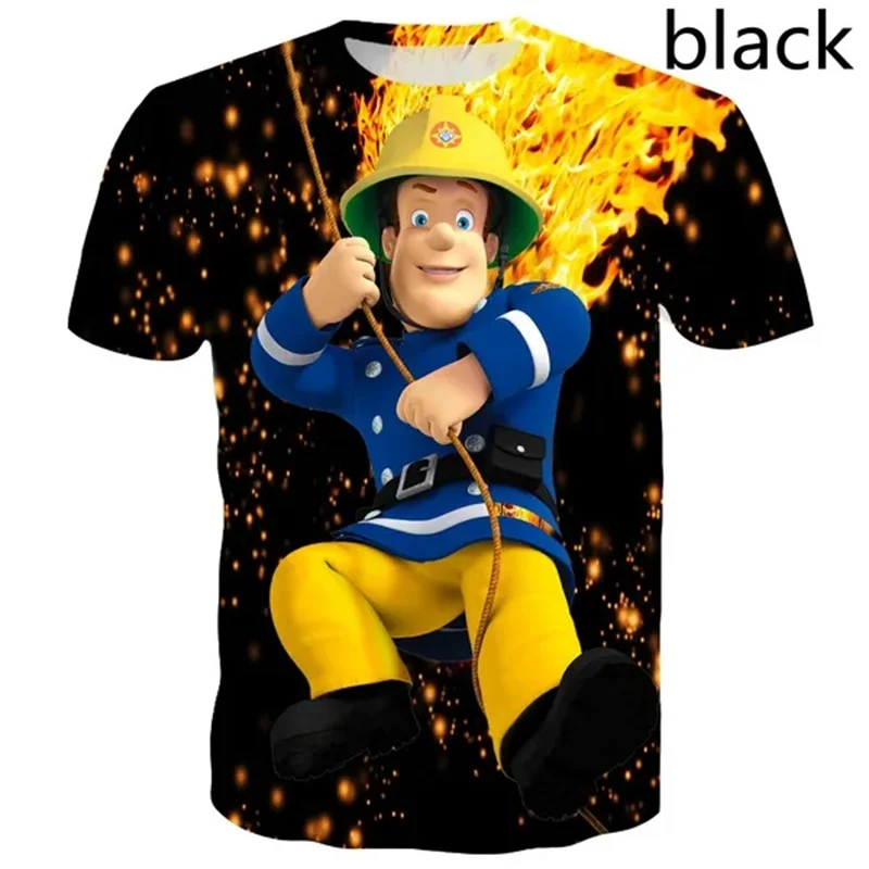 Fireman Sam Rescues T Shirt Kids Boys Short Sleeved Tee Shirts 3D