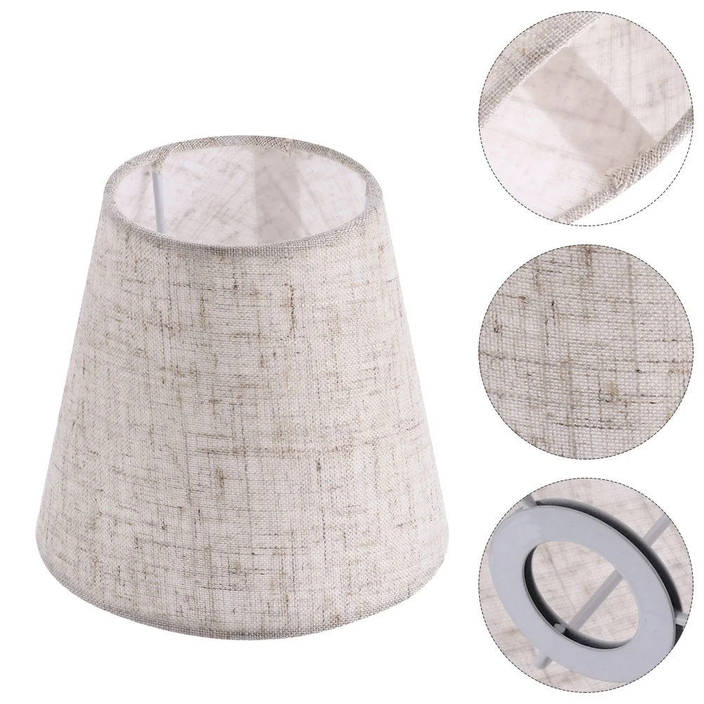 

2 Pcs Desk Lamp Fabric Lampshade Home Decor Ceiling Lights Mini Table Brown Cloth Shades