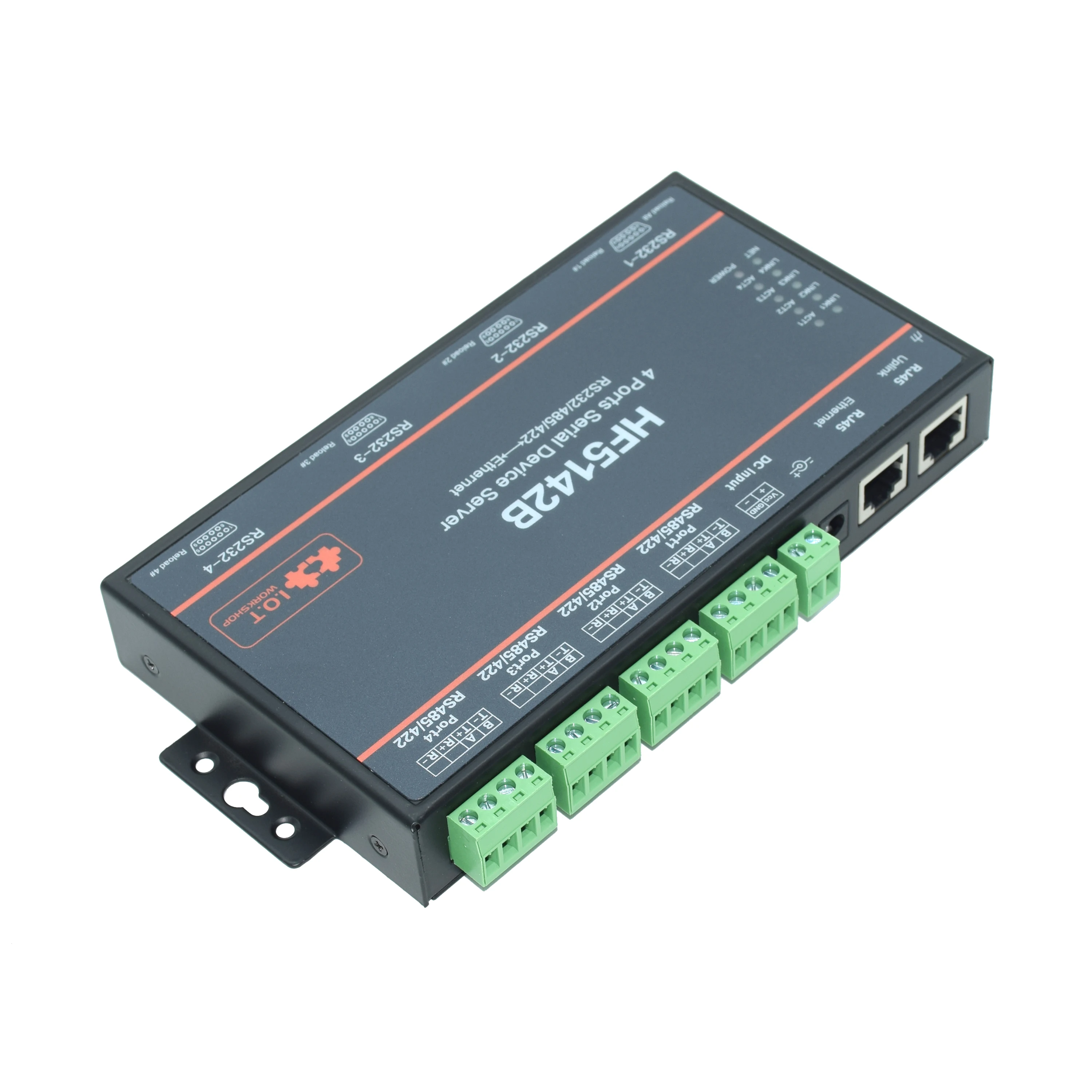 4 시리얼 포트 RS232 RS422 RS485 이더넷 서버 컨버터 IoT 장치 HF5142B 모드버스 지원