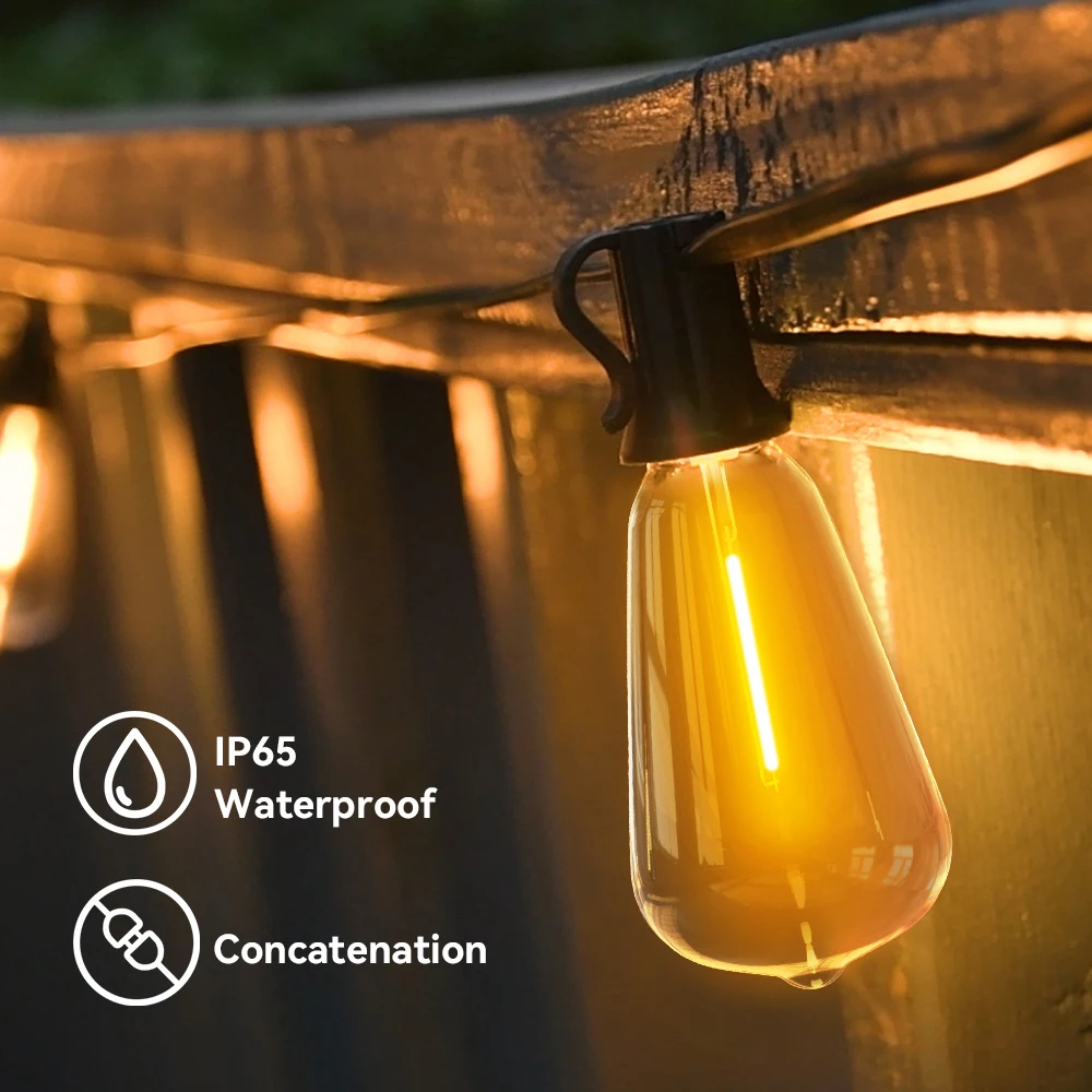 St38 Led String Lights Ip65 Outdoor Light Garland Christmas Street Garden Wedding Ghirlande Cafe Backyard Decoration String Light