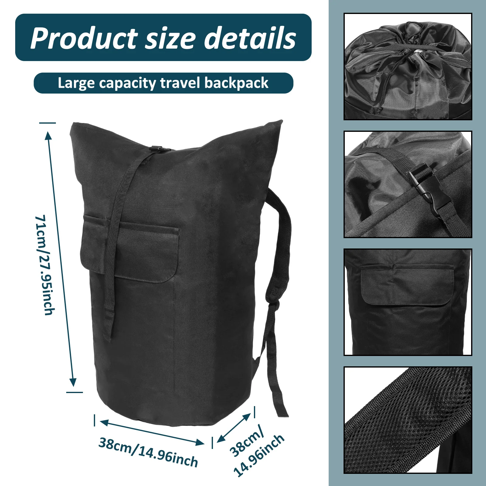 Waterproof Laundry Backpack Bag 115L Oxford Cloth