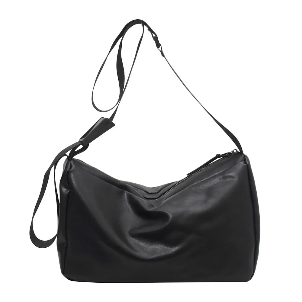Modische Vintage-Stil Herren-Umhängetasche ​ ​ PU-Leder Schwarz ​ ​ Messenger-Tasche Weich ​ ​ Lässige Umhängetasche ​ ​ Täglicher Gebrauch ​ ​ – Detail 8