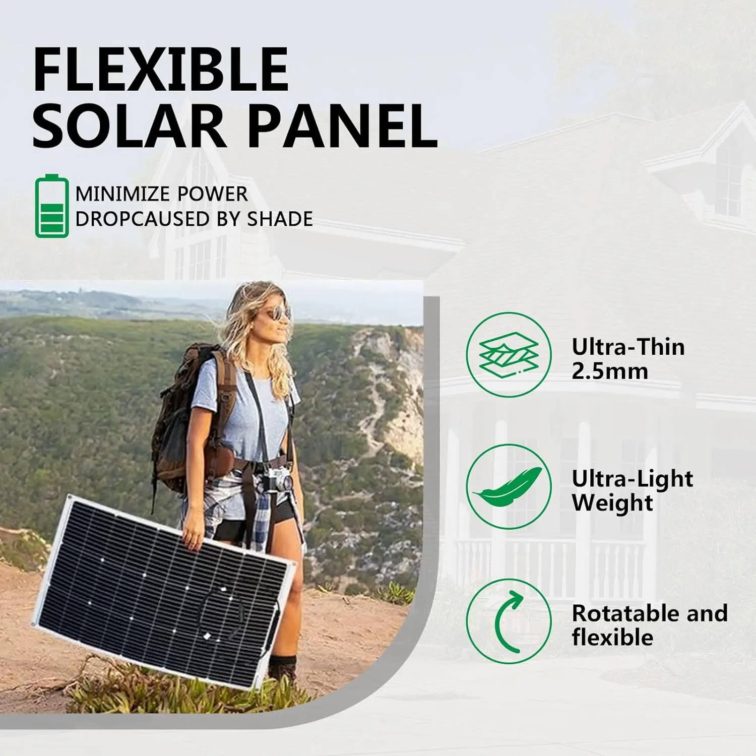 12V Flexible Solar Panels 60W 50W 40W 20W 10W 6W Portable Solar