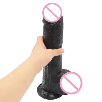 33*6.5CM Black Giant Huge Dildo Super Big Dick Anal Butt Large Dong Realistic Penis Female Masturbator Sex Toys For Women (13in) 4