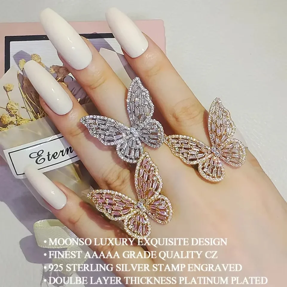 Anillo De Mariposa De Oro Amarillo De 14 Quilates, Joyería Fina Para Mujer, Regalos Para Ella, Tamaño 7, Metal, Sin Piedras Preciosas